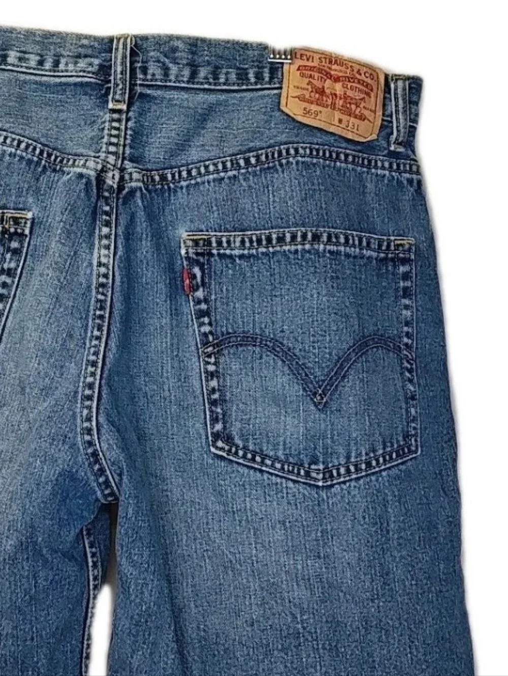 Y2K Vintage Levi's 569 Loose Straight Jean Shorts Men 33 /10